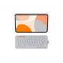 Logitech Flip Folio kryt s klávesnicou a folio - plný formát - bezdrôtový - Bluetooth 5.1 LE - AZERTY - francúzsky - svetlosivý - pre Apple 10,9 palcov iPad Air (5. generácia)