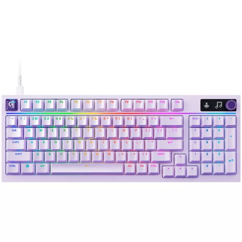 Logitech G316 X 98 káblová herná klávesnica - fialová - US International - taktilné spínače