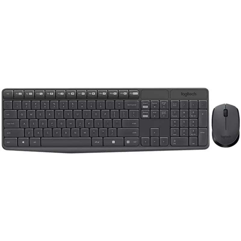Logitech MK235 bezdrôtová klávesnica a myš set, 2,4 GHz RF, QWERTZ rozloženie, čierna, USB prijímač – 920-008031