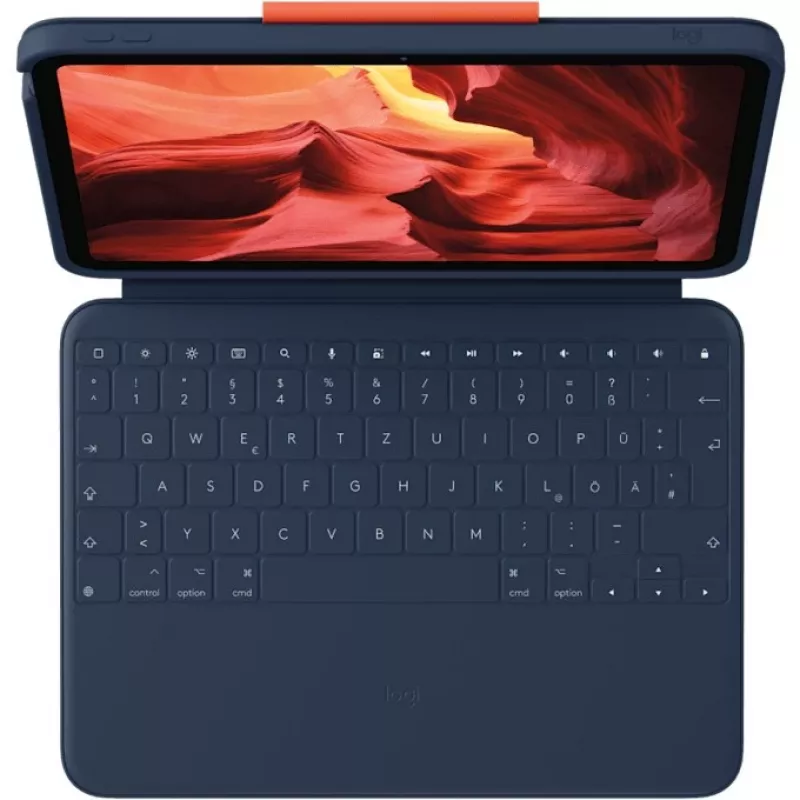 Logitech Rugged Combo 4 kryt s klávesnicou pre iPad 10. generácie - Classic Blue (francúzske rozloženie AZERTY)