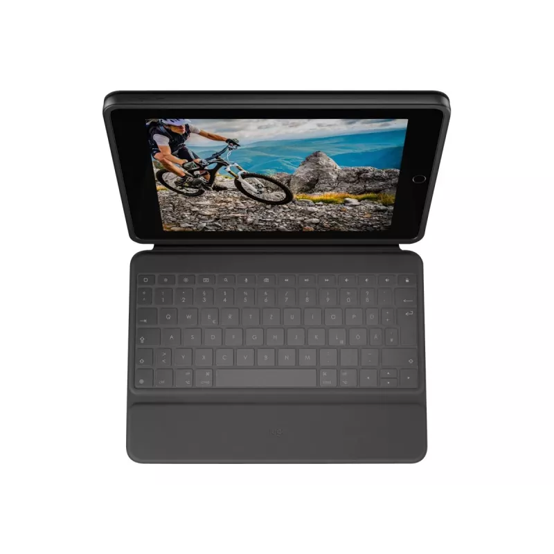 Logitech Rugged Folio s US International QWERTY klávesnicou pre Apple iPad 10. generácie (A2696) - grafitová, MIL-STD-810G ochrana proti pádu
