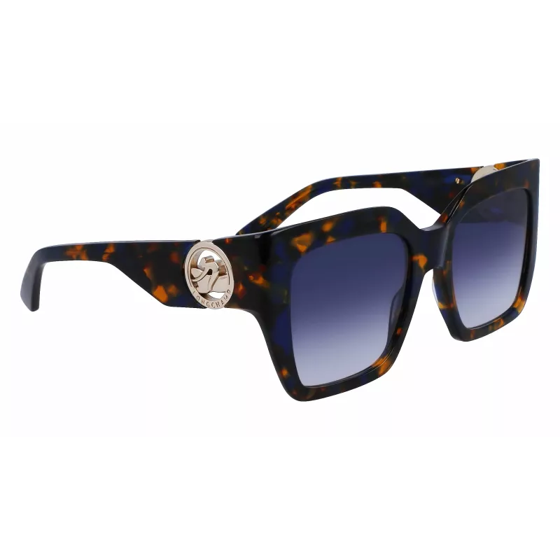 LONGCHAMP LO734S-430 dámske geometrické slnečné okuliare Havana acetát gradient hnedé sklo 53 mm