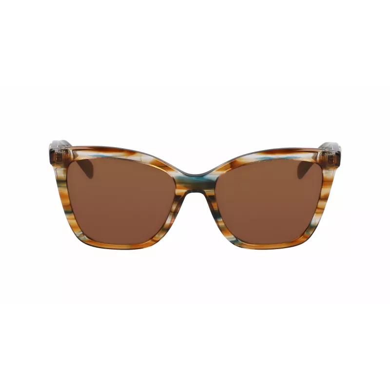 LONGCHAMP LO742S-N-211 dámske hranaté slnečné okuliare z acetátu Havana hnedý gradient 54mm