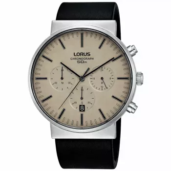 Lorus pánske quartzové analógové hodinky RT381GX9 - 43mm náramok z nehrdzavejúcej ocele, čierny ciferník, 100m vodotesnosť