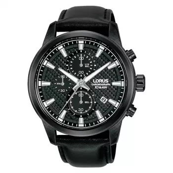 Lorus RM333HX9 pánske quartz analógové hodinky 43 mm nerezová oceľ čierny ciferník