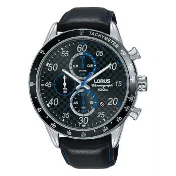 Lorus RM341EX9 pánske quartz analogové hodinky 45mm nehrdzavejúca oceľ čierna silikón