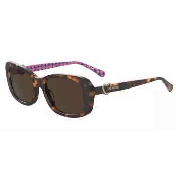 LOVE MOSCHINO dámske slnečné okuliare MOL060S05L557 - havanna acetátová obruba, hnedé polykarbonátové sklá, 55/14/145 mm