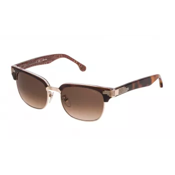 LOZZA SL2253M52300K unisex obdĺžnikové slnečné okuliare - čierna acetátová obruba, sivé polykarbonátové šošovky, UV400 ochrana
