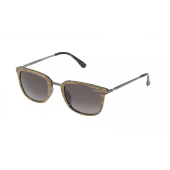 LOZZA SL4028M520ANB unisex obdĺžnikové slnečné okuliare - čierny acetátový rám, sivé polykarbonátové sklá, ochrana UV400