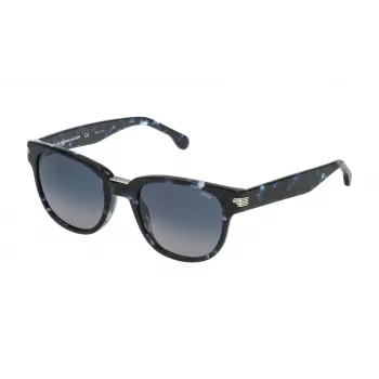 LOZZA SL4134M5206DQ unisex obdĺžnikové slnečné okuliare Havana korytnačina acetátový rám hnedé gradientné sklo 52/22/140 mm