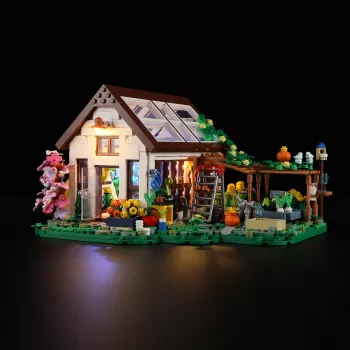 Lumibricks interiérový skleník s full-spectrum LED pestovateľským svetlom, hydroponický systém, 6 rastlinných kapsúl, 2,5 l nádrž na vodu, biela
