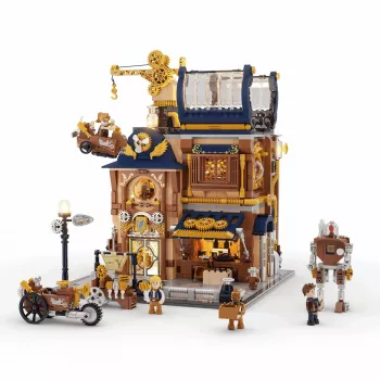 Lumibricks Steampunk Mechanical Workshop stavebnica s LED osvetlením - 2150 dielov
