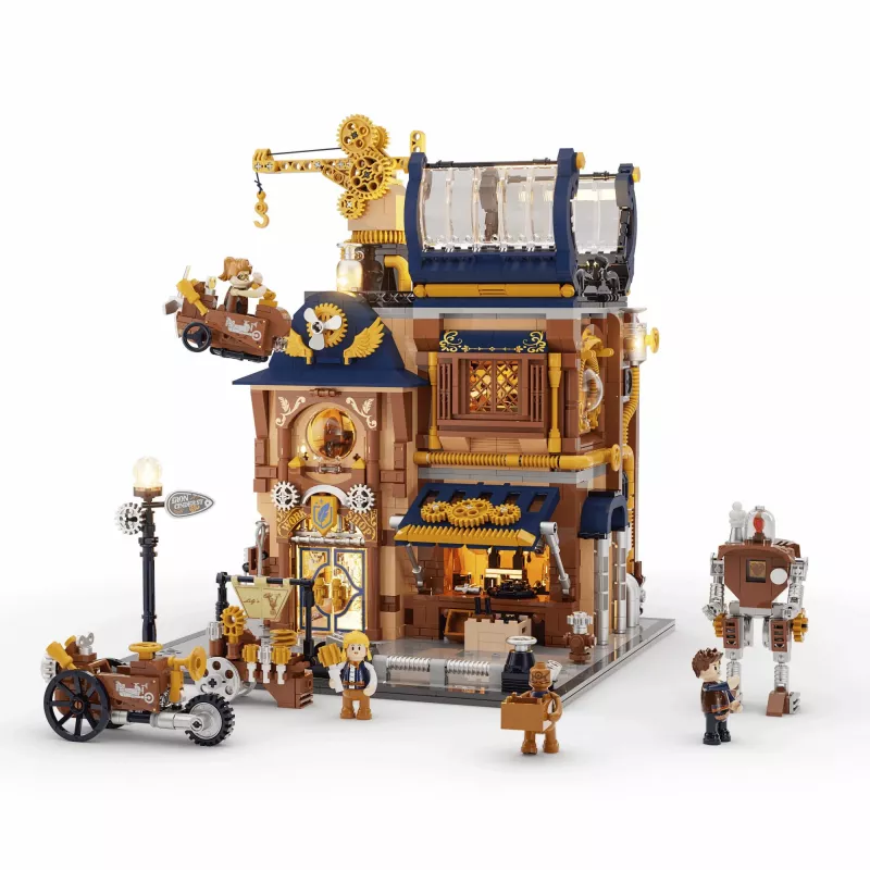 Lumibricks Steampunk Mechanical Workshop stavebnica s LED osvetlením - 2150 dielov