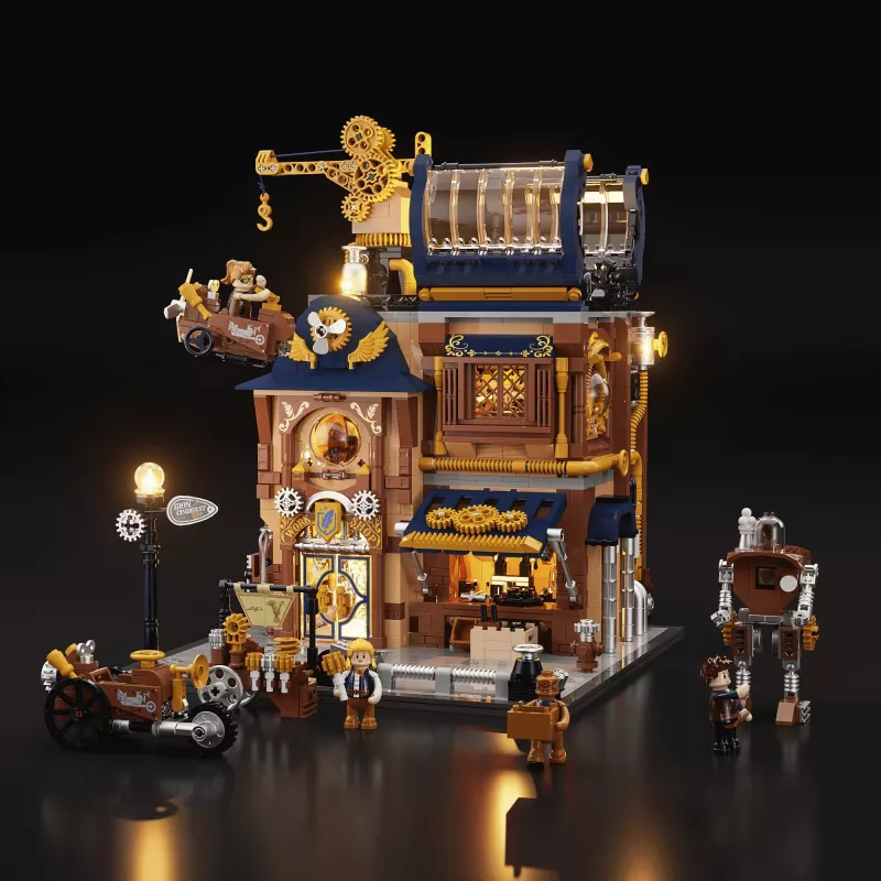 Lumibricks Steampunk Mechanical Workshop stavebnica s LED osvetlením - 2150 dielov