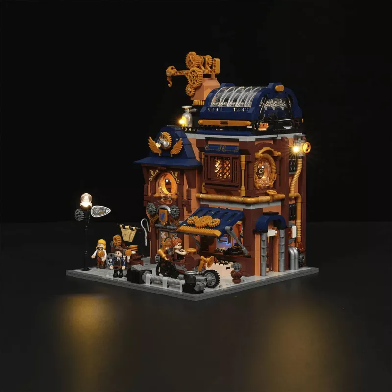 Lumibricks Steampunk Mechanical Workshop stavebnica s LED osvetlením - 2150 dielov