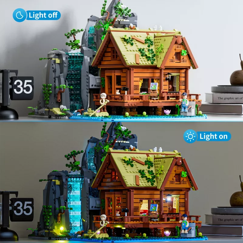 Lumibricks Waterfall Hut stavebnica s LED osvetlením