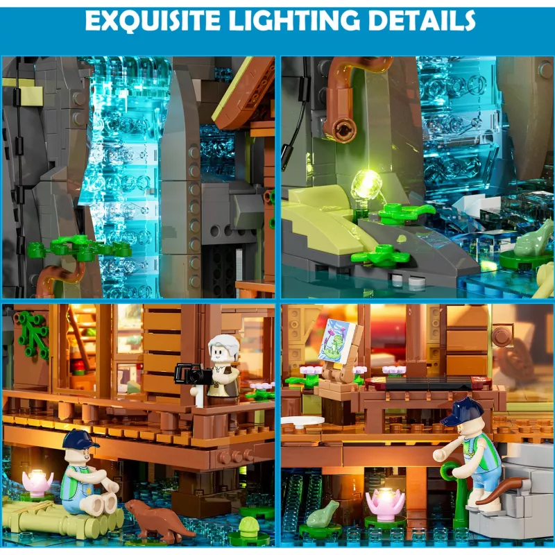 Lumibricks Waterfall Hut stavebnica s LED osvetlením