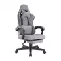 LUMIVIDA HS084714 ergonomická herná stolička s opierkou hlavy a bedrovej časti, čierna/červená, PU koža, sklon 90-155°, nosnosť 150 kg