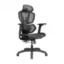 LUMIVIDA PREMIUM ergonomická kancelárska stolička s opierkou hlavy a bedrovej chrbtice, 3D nastaviteľné podrúčky - čierna