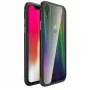 Luphie Apple iPhone XR Aurora Hybrid Bumper puzdro hliníkový rám + TPU čierna priehľadná