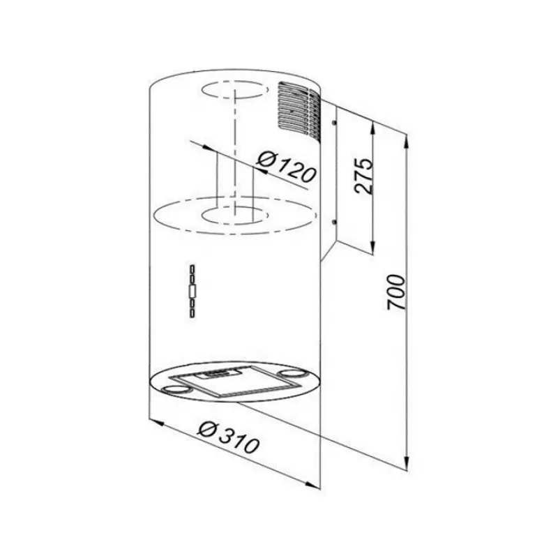 MAAN Elba WPB 731 medený lesk nástenný digestor 70 cm
