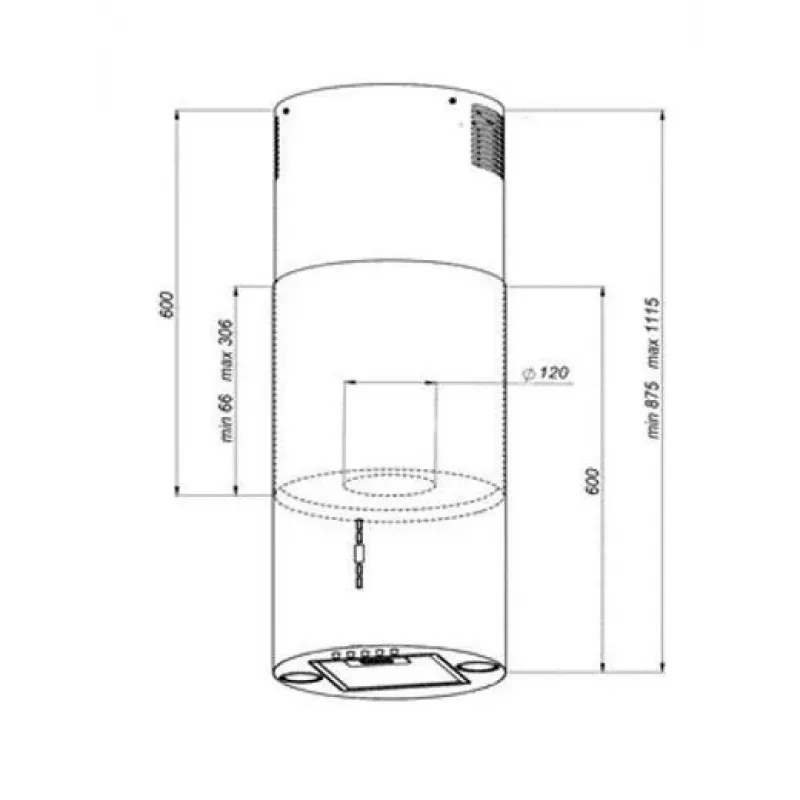 MAAN ELBA2 31 nástenná digestor medený lesk 50 cm