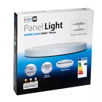 MACLEAN LED stropný panel 7v1 podomietkový Ultra Slim 30W 3 farby (WW, NW, CW) Led4U LD142 s mikrovlnným senzorom a vstavaným napájacím zdrojom