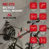 MACLEAN MC-172 horizontálny nástenný držiak na bicykel, oceľ, nosnosť 30 kg, nastaviteľný uhol, skladací, čierny
