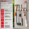 Maclean MC-185 nástenný organizér na náradie pre záhradné náradie a mopy, oceľ, 60 cm, nosnosť 20 kg, s háčikmi