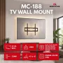 MACLEAN MC-188 TV držiak na stenu, max. VESA 600x400, 37-86 palcov, do 45 kg, čierny, náklon 0°–8°
