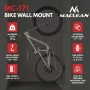 Maclean nástenný držiak na bicykel, max. zaťaženie 35 kg, nastaviteľný uhol sklonu, oceľ, MC-171