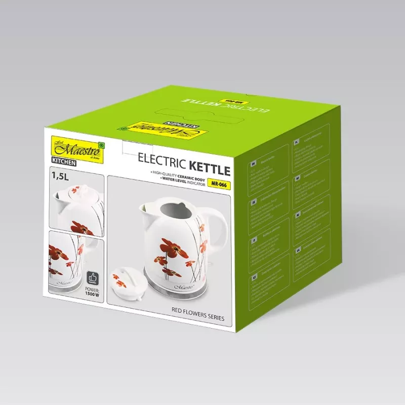 Maestro MR-066 keramická kanvica červená 1,5L 1200W