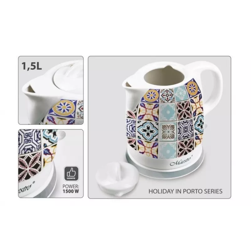 Maestro MR-066 Ceramika rýchlovarná kanvica 1,7L 2200W modrá