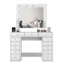 Toaletný stolík Kalune Design BJ119 - 2895 biely, drevovláknitá doska, s LED zrkadlom