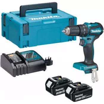 MAKITA 18V Brushless príklepový vŕtací skrutkovač DHP485RAJ 50/27Nm 2x2.0Ah LXT
