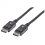 Manhattan DisplayPort 1.2 kábel, 4K@60Hz, 2m, konektor samec na konektor samec, so zaistením, plne tienený, čierny, doživotná záruka, polytaška