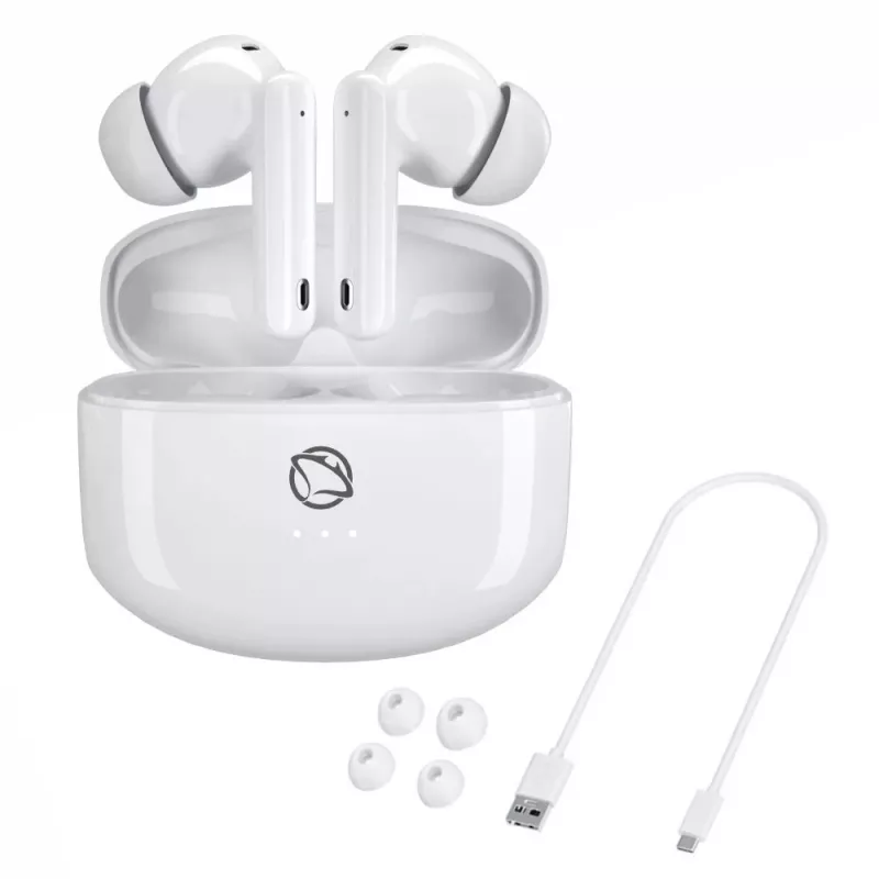 Manta MTWS008W Rytmo White True Wireless Bluetooth 5.0 Slúchadlá s nabíjacím puzdrom