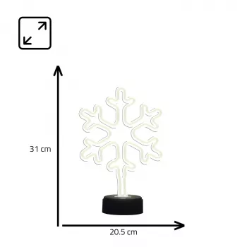 Manta SNL84WH LED dekoratívne svetlo snehová vločka, studená biela, na batérie, závesné, plast, biela, 200 mm