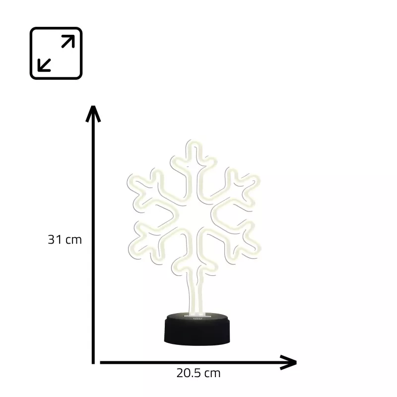 Manta SNL84WH LED dekoratívne svetlo snehová vločka, studená biela, na batérie, závesné, plast, biela, 200 mm