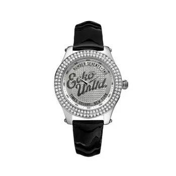 MARC ECKO E10038M1 unisex quartz analógové hodinky 39 mm nerezové puzdro čierny silikónový remienok