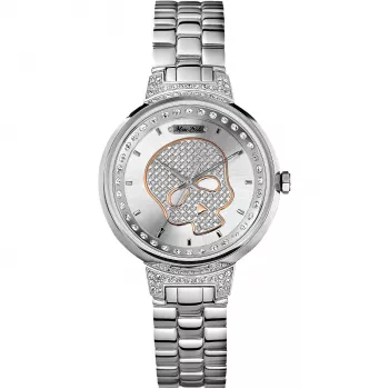 MARC ECKO E16566L1 unisex quartzové hodinky 36 mm nehrdzavejúca oceľ strieborná