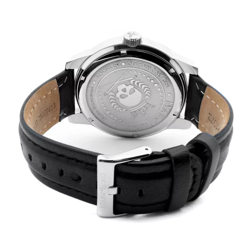 MARC ECKO pánske náramkové hodinky E11591G1 - 45 mm quartz analógové čierny ciferník strieborný remienok