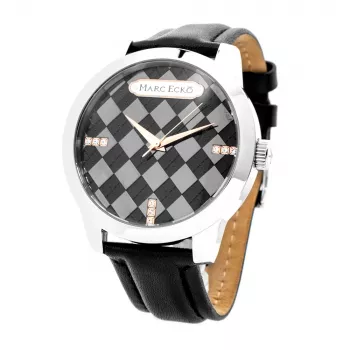 MARC ECKO pánske náramkové hodinky E11591G1 - 45 mm quartz analógové čierny ciferník strieborný remienok