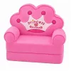 MARKA NIEZDEFINIOWANA relaxačné kreslo sofa-lehátko s korunou 2-in-1 pre deti Soft Pink