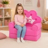 MARKA NIEZDEFINIOWANA relaxačné kreslo sofa-lehátko s korunou 2-in-1 pre deti Soft Pink