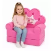 MARKA NIEZDEFINIOWANA relaxačné kreslo sofa-lehátko s korunou 2-in-1 pre deti Soft Pink