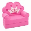 MARKA NIEZDEFINIOWANA relaxačné kreslo sofa-lehátko s korunou 2-in-1 pre deti Soft Pink