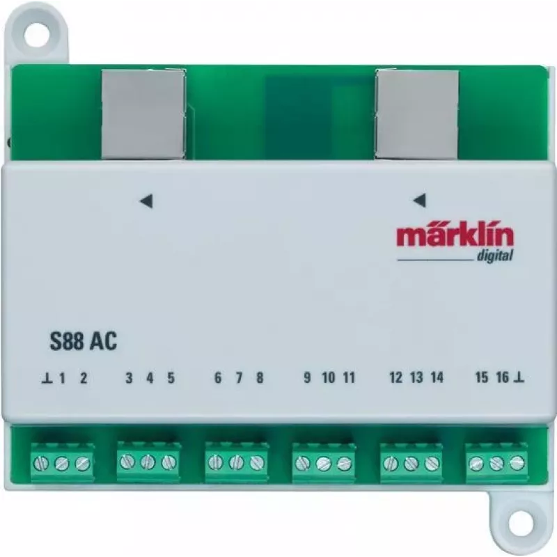 Märklin 60881 s88 digitálny modul spätnej väzby pre 16 kontaktných vstupov – zelený/biely