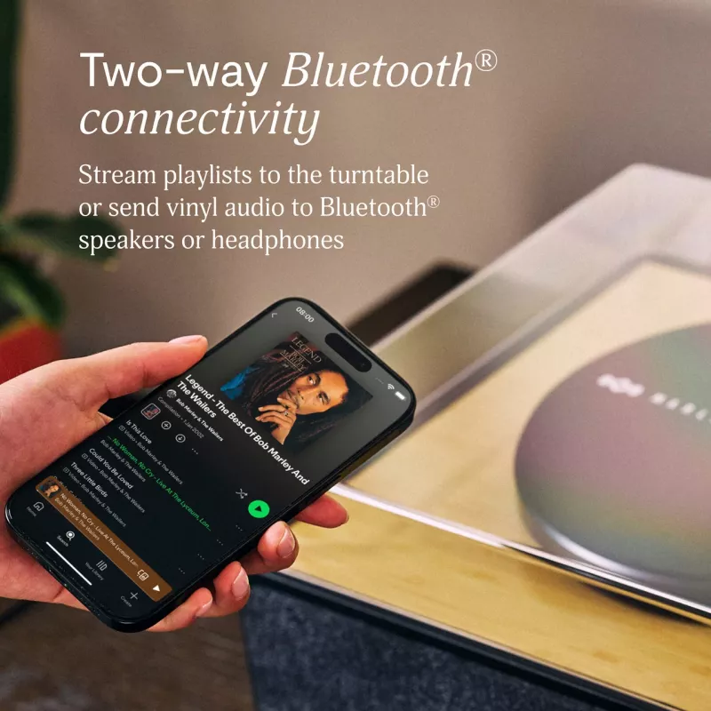 Marley Rise Up Gramofón s vstavanými stereo reproduktormi, Bluetooth In/Out