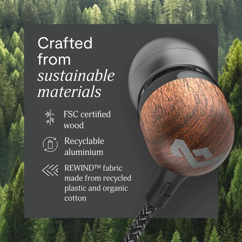 Marley Smile Jamaica Káblové slúchadlá s vstavaným mikrofónom, USB-C – Signature Black